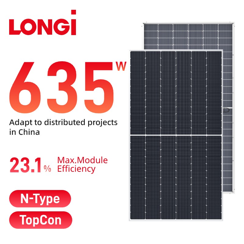 LONGi Hi-MO7 แผงโซลาร์เซลล์สองหน้า 615-645w LR5-78HGD
