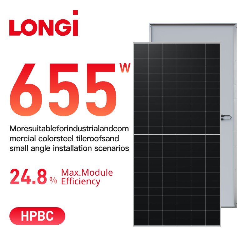 LONGi Himo X10 แผงโซลาร์เซลล์หน้าเดียว 640-670w LR7-72HVHF