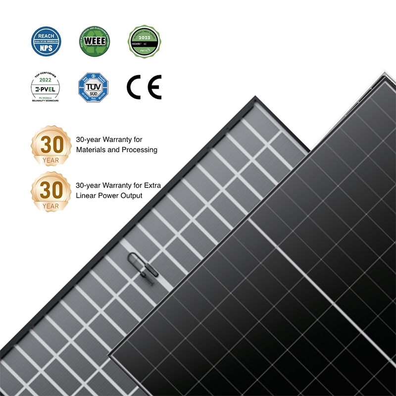 WERAN EcoLife 480-490W แผงโซลาร์เซลล์ BC กระจกคู่ LR7-54HJD โมดูล PV ที่อยู่อาศัยระดับไฮเอนด์